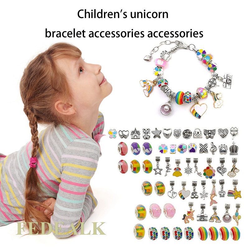 FEDEALK Bracelet Making Kit for Girls, Flasoo 85PCs Charm Bracelets Kit