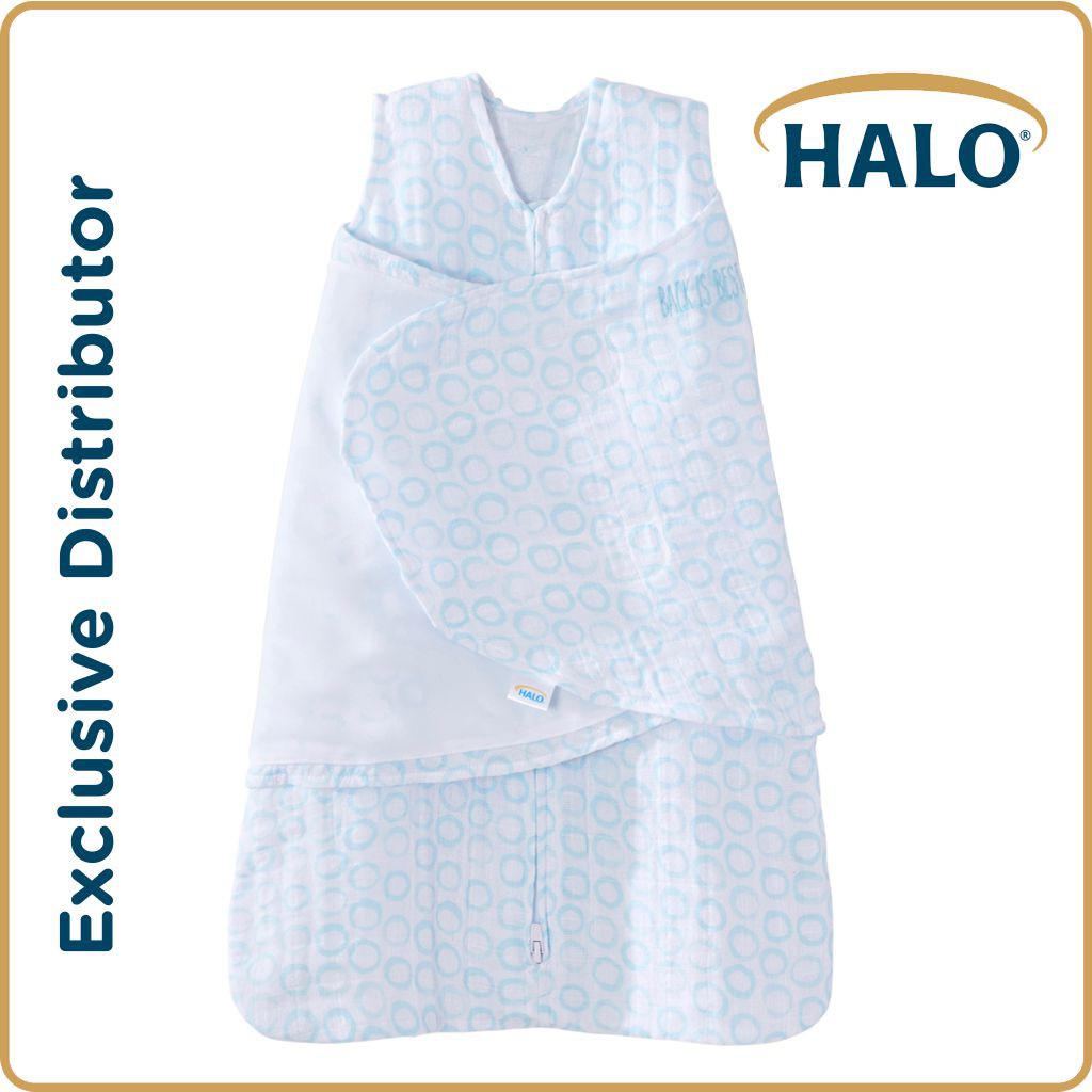 HALO Sleepsack Multiway Swaddle Muslin Blue Circles Shopee Philippines