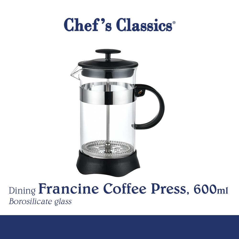 Chef's Classics Dining Francine Borosilicate Glass French Press Coffee