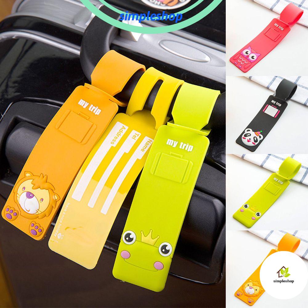SIMPLE Travel Silicone Luggage Tag Cute Cartoon Baggage Suitcase Name