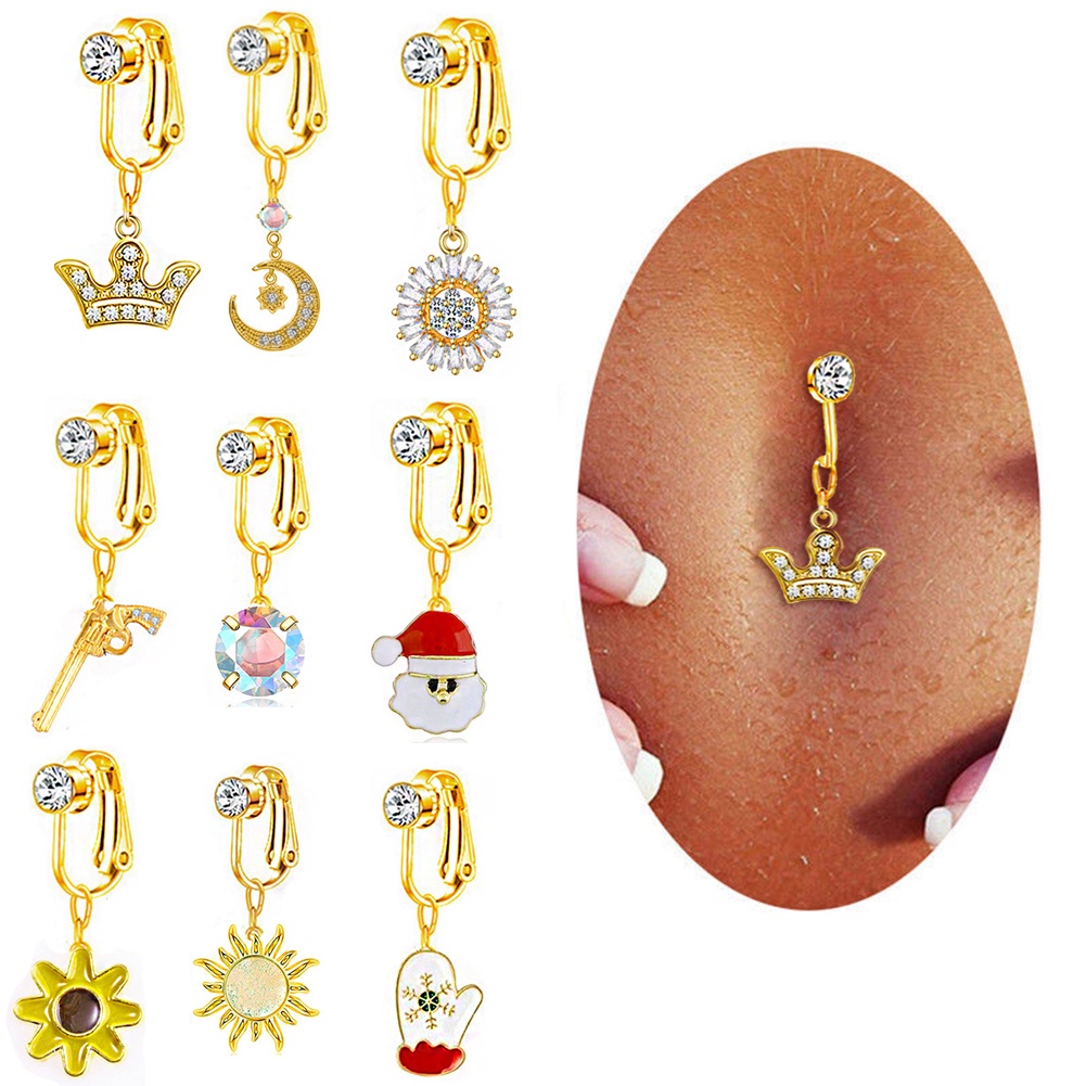 Nave Clip Belly Navel Rings Cartilage Earring Clip Sexy Jewelry Body