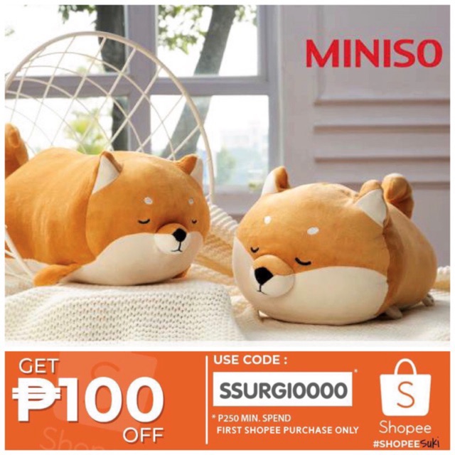 Shiba Inu Lovely Lying Stuff Stuffed Plush Toy Miniso