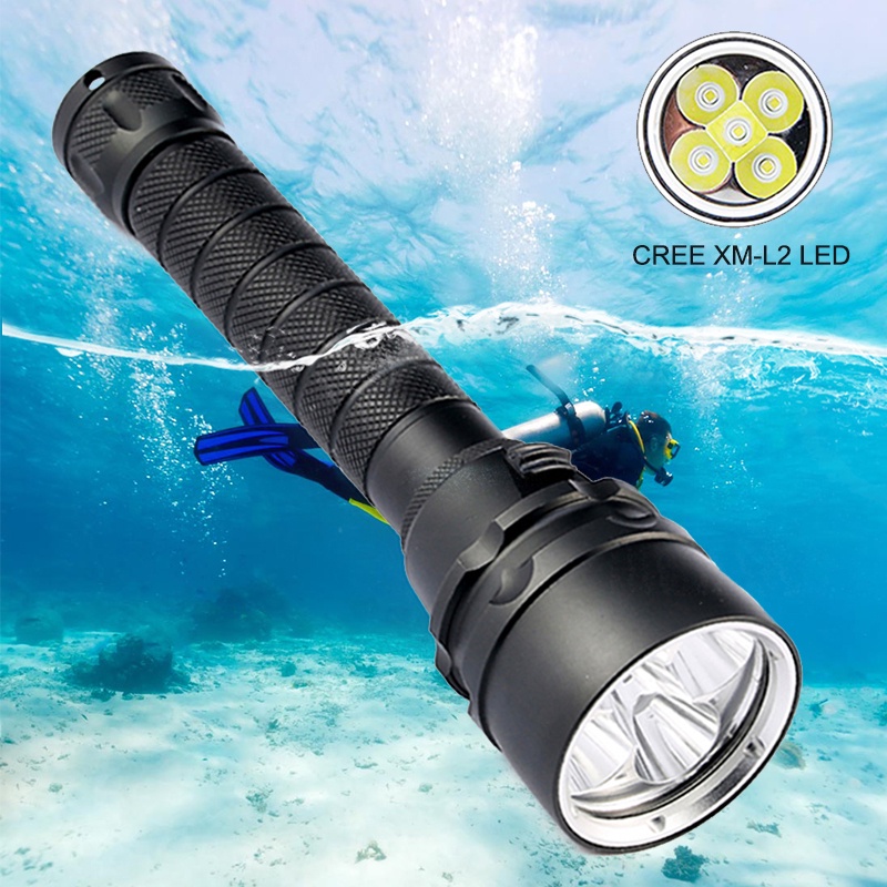 Asafee 5000Lm Fl005Dl 5Xl2 Led Diving Flashlight Torch Dive 200M