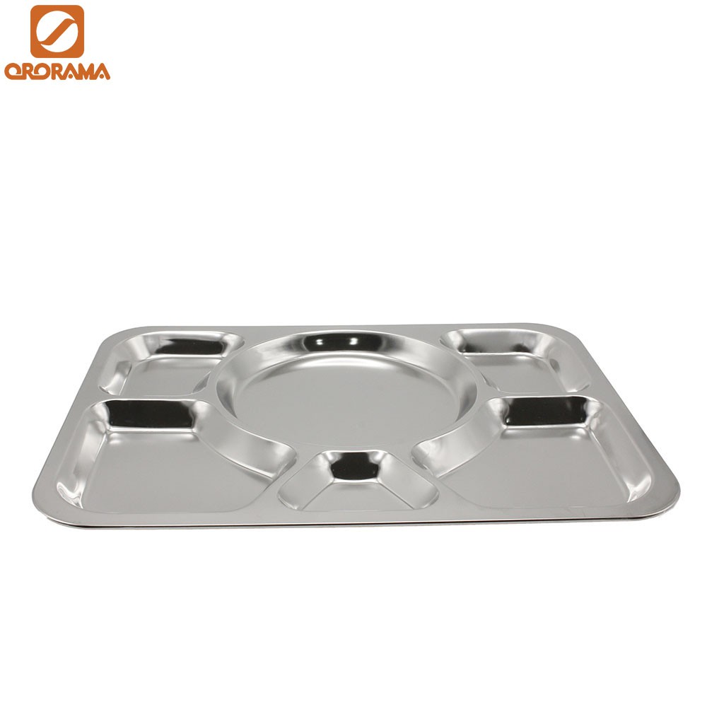 Food Tray Stainless Steel Six (6) Compartments Canteen Stainless Steel