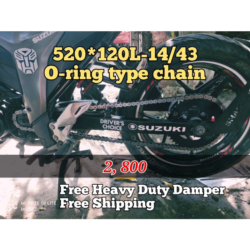 MAMAW V2 14/43 520 with Oring type chain (Natural color) for Gixxer
