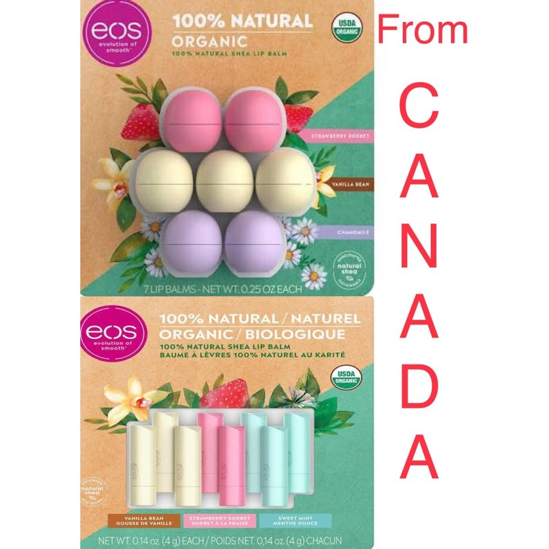 EOS organic lip balm from Canada (sold per piece) Shopee