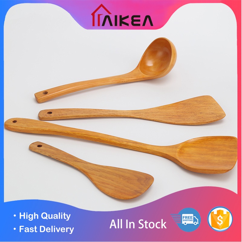 4item kitchenwares Wooden Spatula Wooden sandok Rice Paddle Wooden