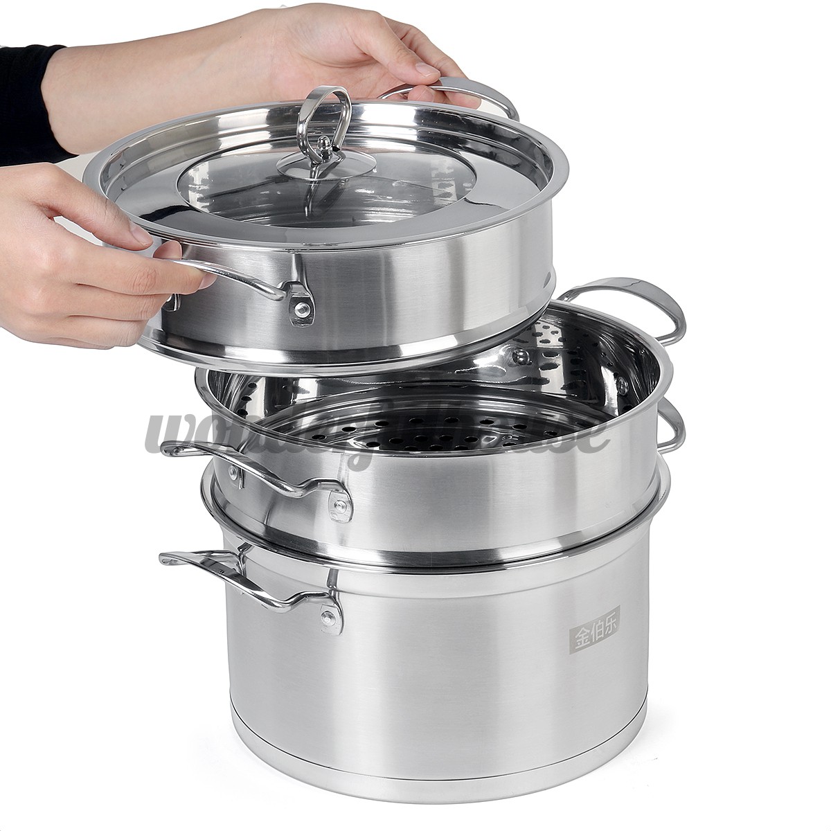 Home Stainless Steel Double Boiler and Steamer Set Soup Saint Bede 26cm