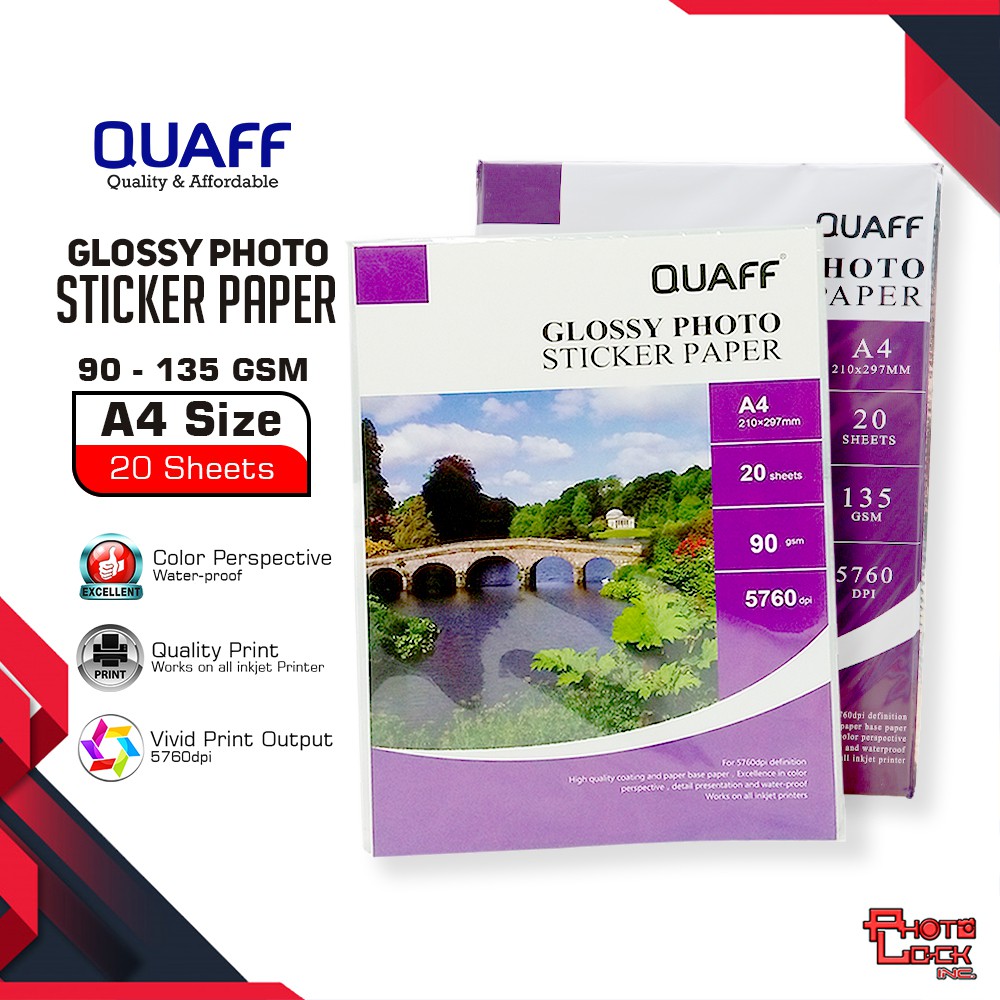 QUAFF Glossy Sticker / Photo Sticker / Paper Sticker / Inkjet Sticker