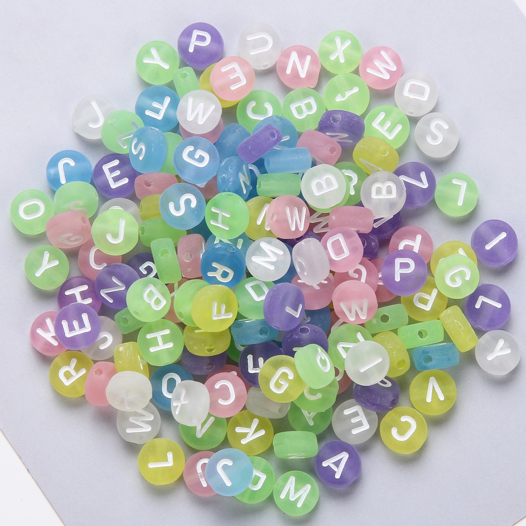 200pcs colourful Acrylic Charm Alphabet Beads Letter Bead For Jewelry