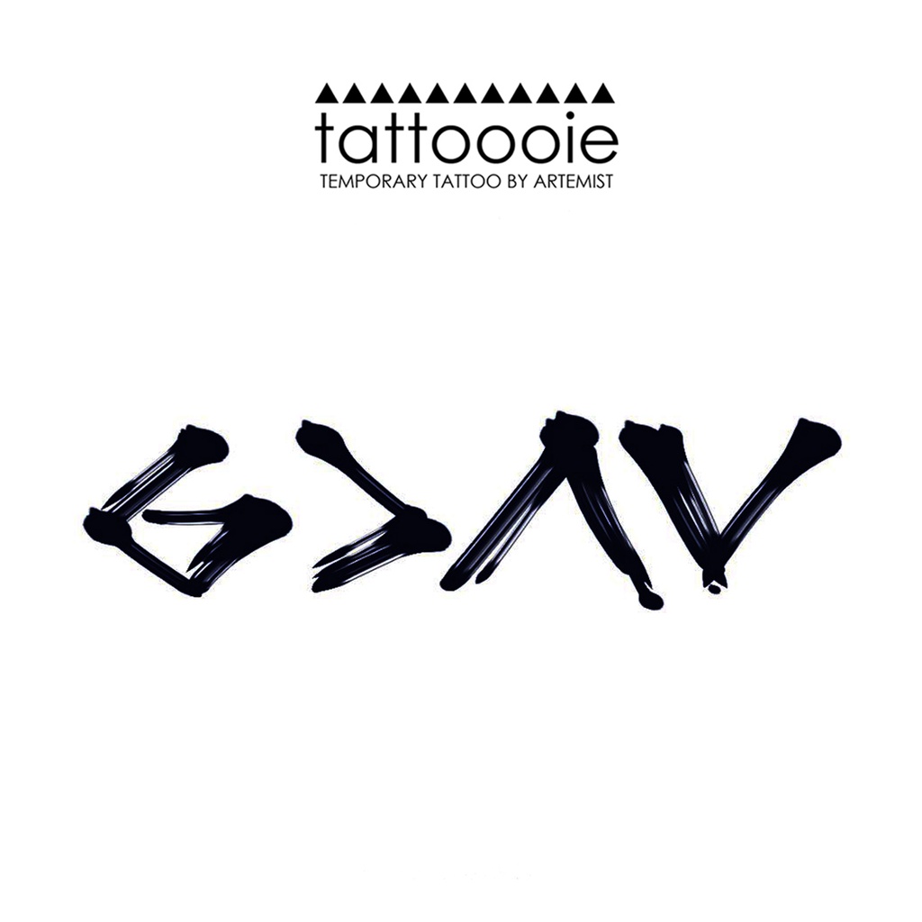 TATTOOOIE TEMPORARY TATTOO GOD IS GREATER THAN THE HIGHS AND THE