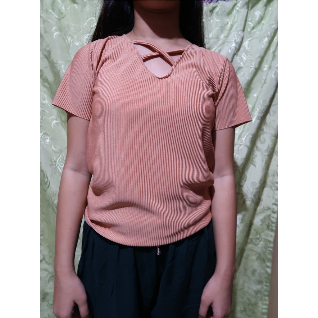 Blouse Liza (Small/Medium/Large) (Beige) Shopee Philippines