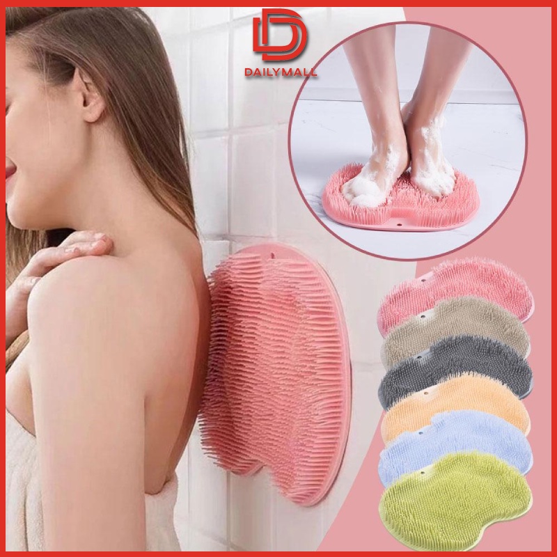 Massage Shower Mat Non Slip Bathroom Exfoliate Foot Back Scrubber