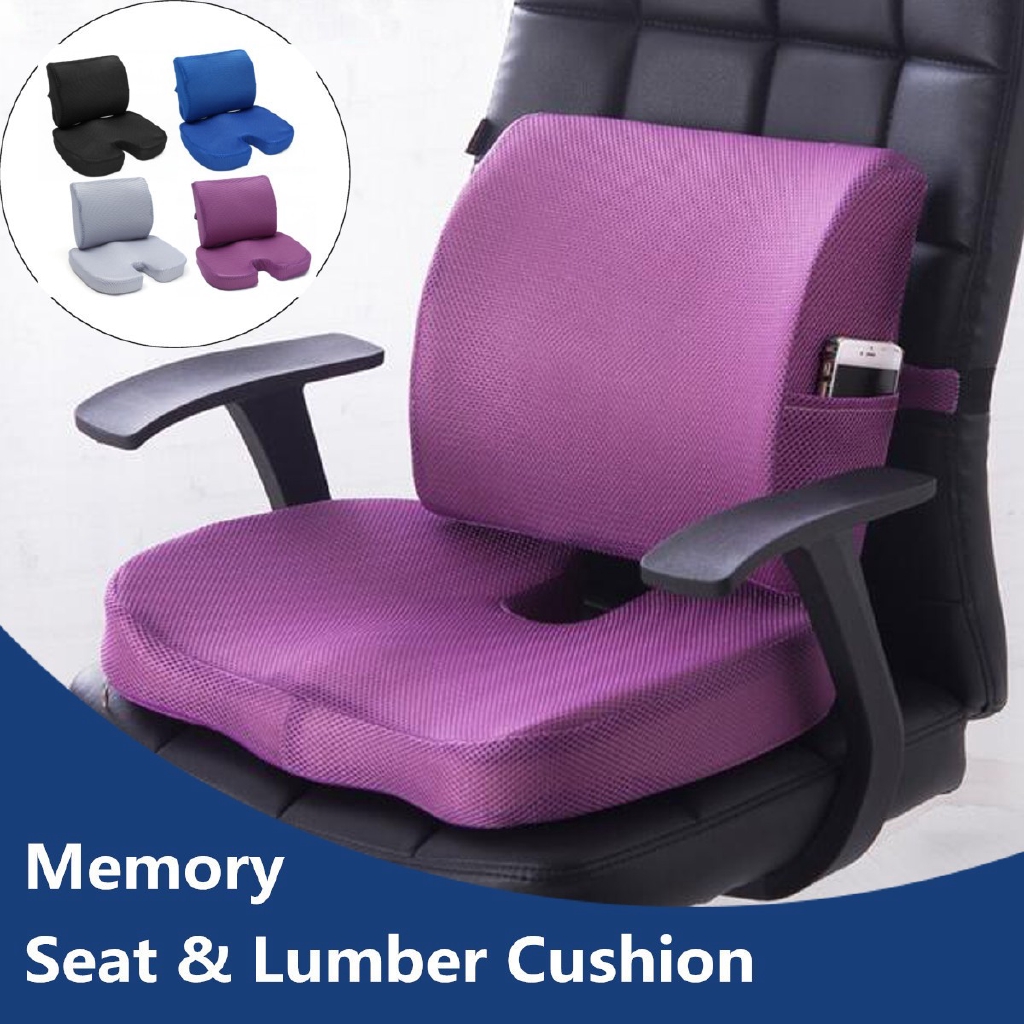 Orthopedic Memory Foam Seat Cushion Tailbone Lumbar Back _WL Shopee