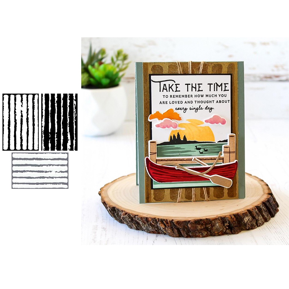 Corrugated Metal Background Stamp Set Clear Stamp Stencil Crystal Seal