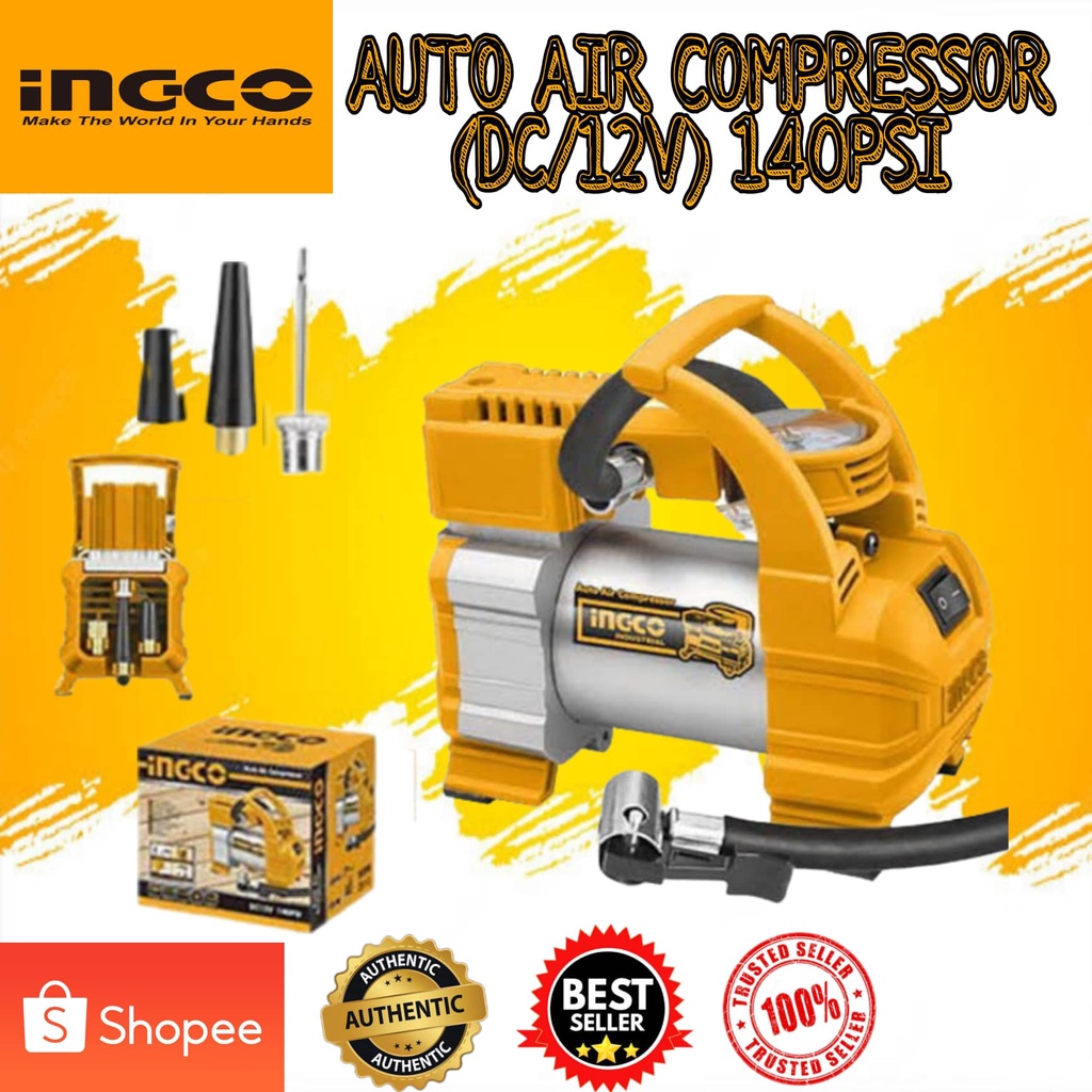 INGCO Original Auto Air Compressor DC 12V AAC1408 Shopee Philippines