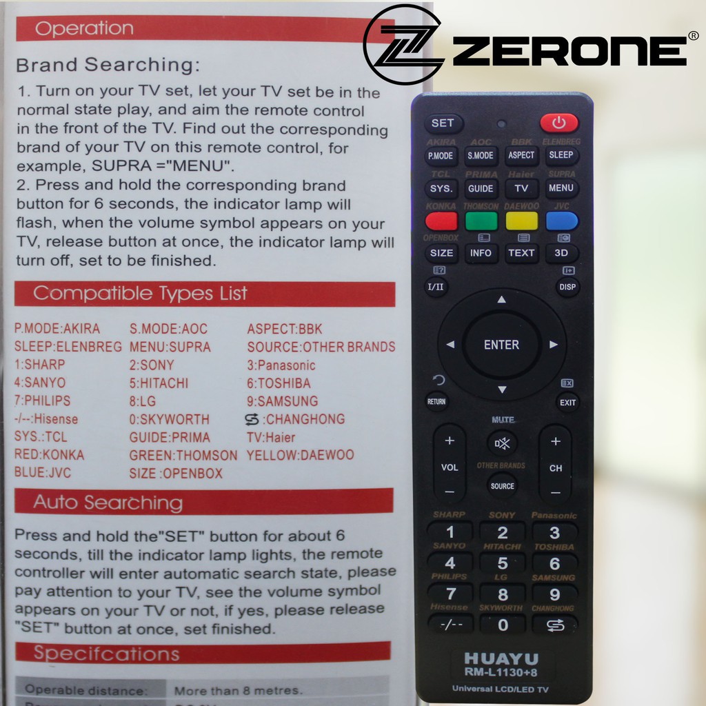 Remote control smart tv tv remote huayu rml1130+8 universal led/lcd tv
