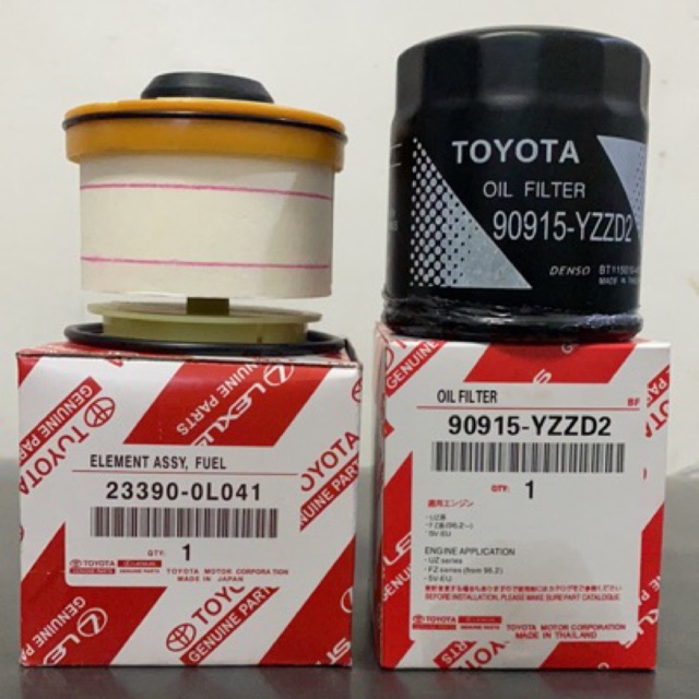 Oil filter and Fuel Filter Set Toyota Fortuner, Hilux , Innova (2003