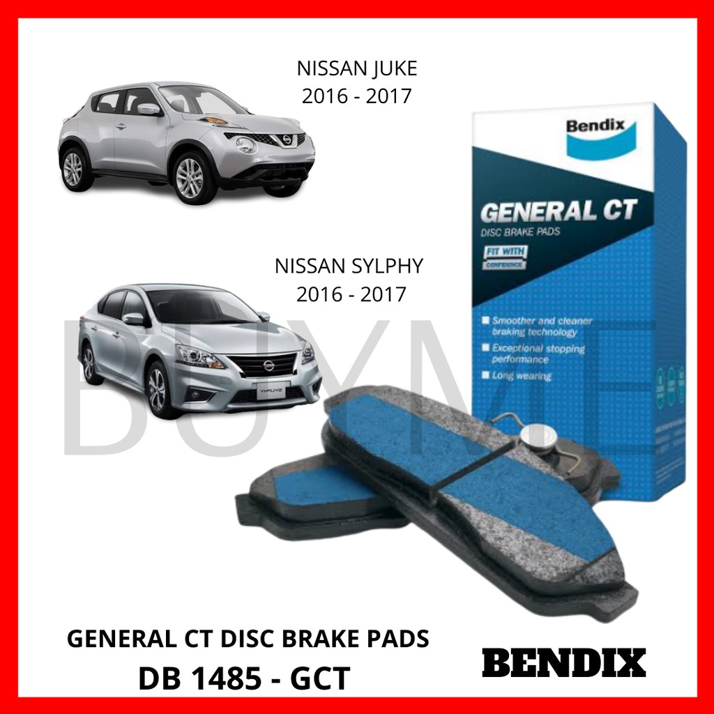 Bendix Brake Pad Front for Nissan JUKE & Nissan SYLPHY 2016-2017 (DB