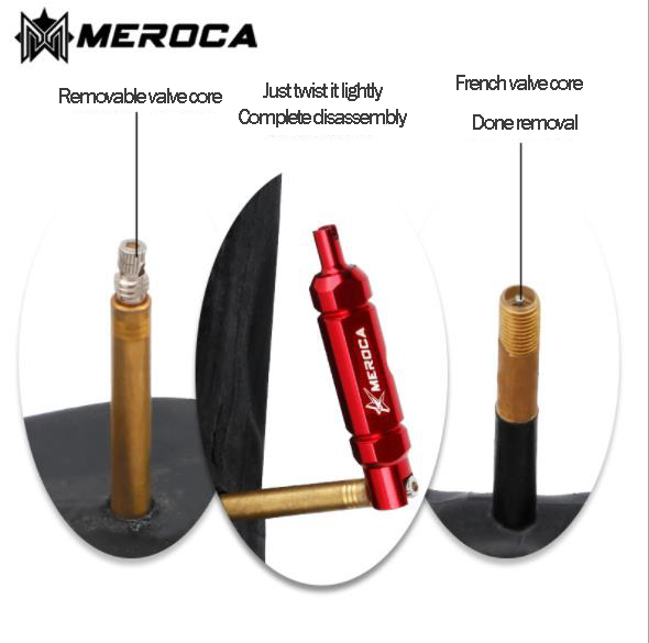 MEROCA Presta Schrader Valve Core Remover Disassemble Remove Tools Bike