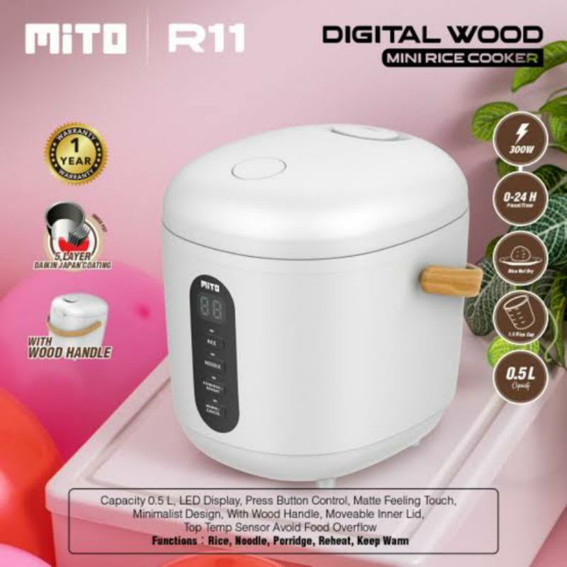 Mito Rice Cooker Digital Mini R11 0.5 Liters Official Warranty Shopee