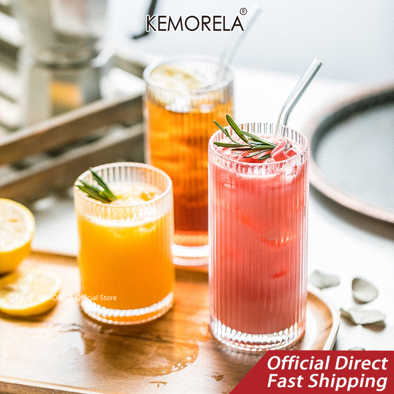 KEMORELA Origami Style Transparent Cocktail Glasses Glass Cups Vintage