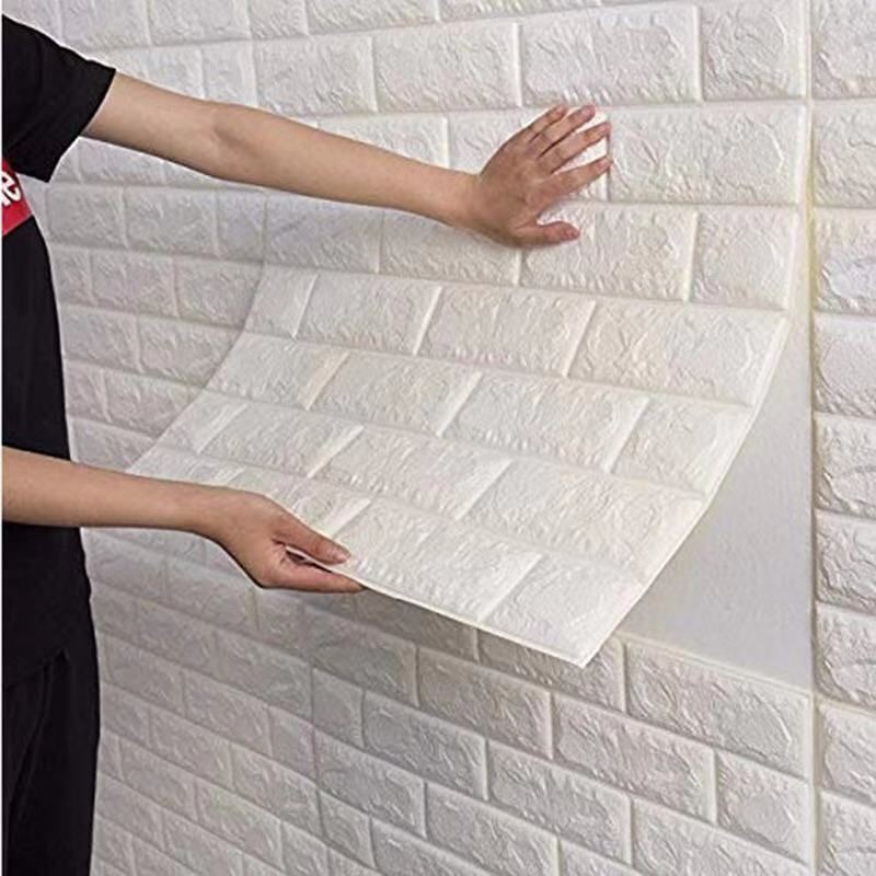 Big size 70X77cm Wall Stickers PE Foam 3D WallPaper Brick safety