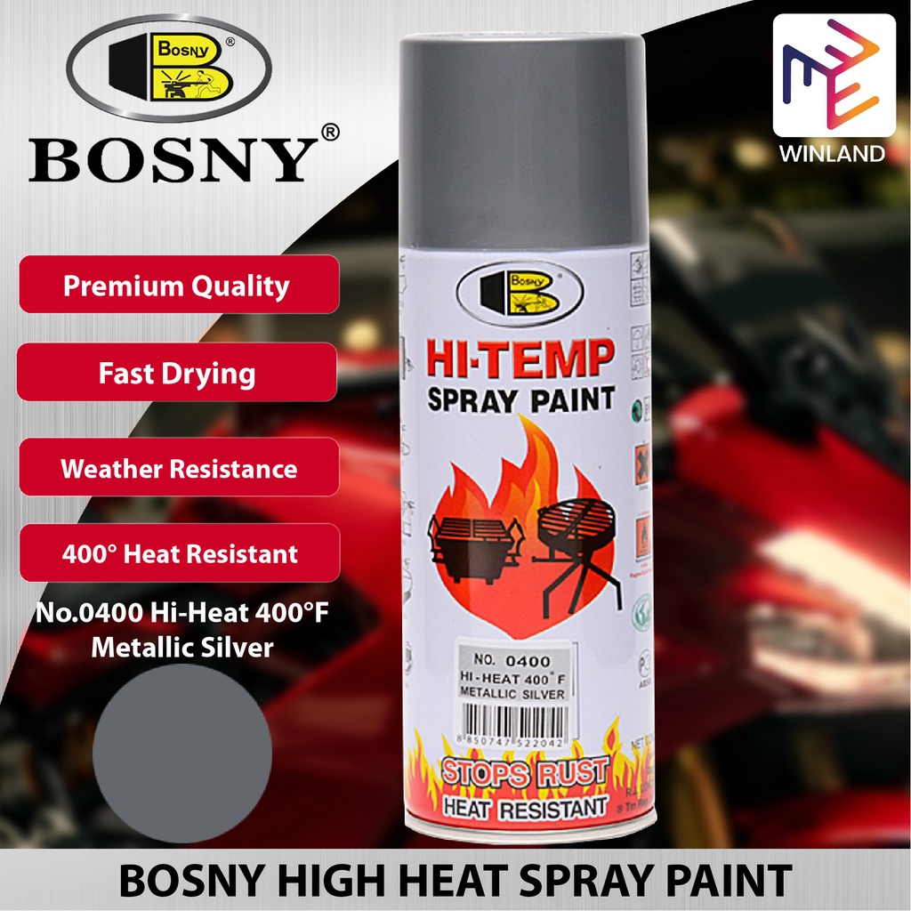 Bosny High Heat High Temperature Resistant 400F Spray Paint No.0400