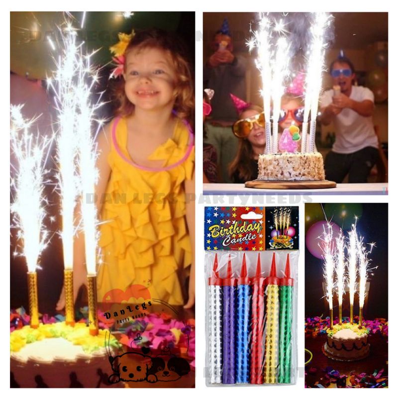 Fountain Candles 10cm & 15cm Birthday Cake Topper Birthday Candles