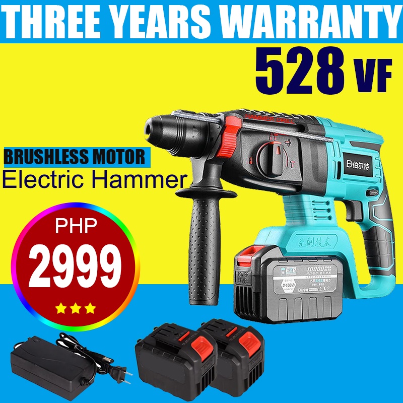528VF Electric Impact Drill Rotary Hammer Brushless Motor Cordless Hammer Electric Drill