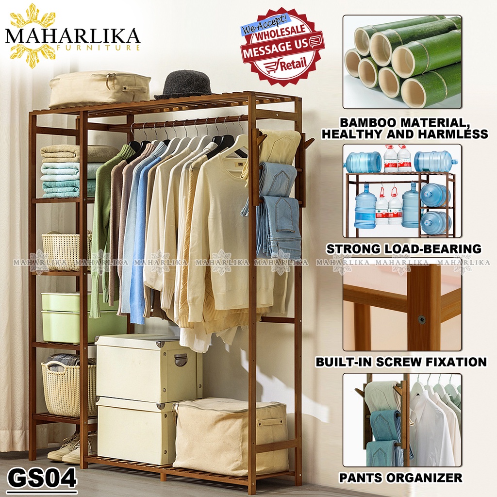 Maharlika GS04 Coat Rack Bamboo Hanger Floor Bedroom Hanger