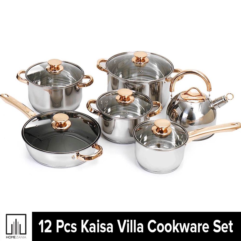 Kaisa Villa12 Pieces Stainless Steel Induction Cookware Set Shopee