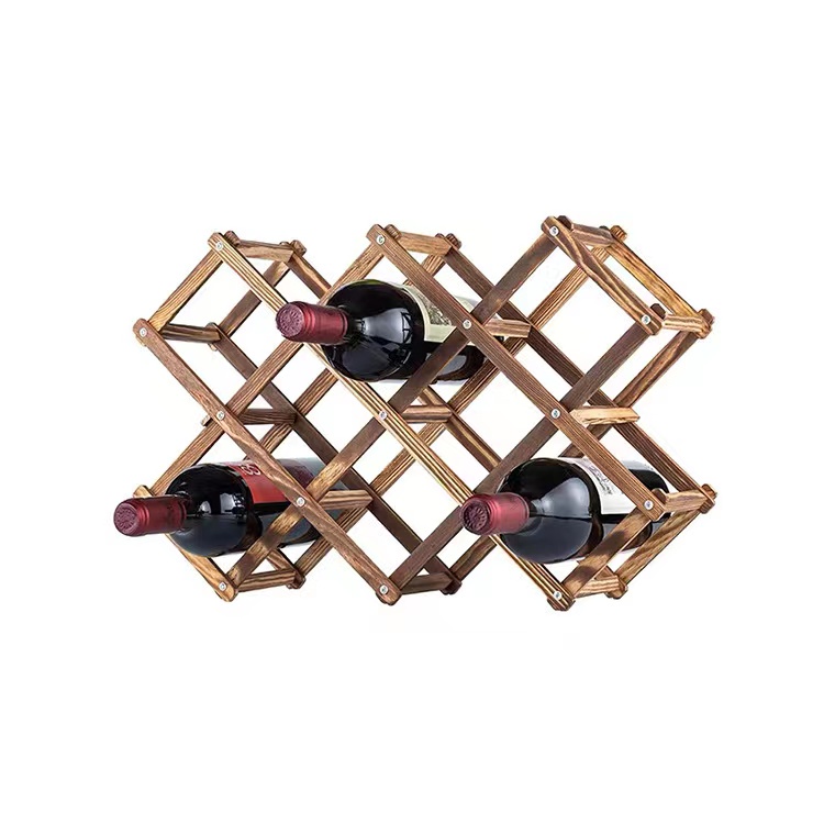 Wooden Wine Rack 3/6/10 Bottle Holder Folding Drink Bottle Bar Display