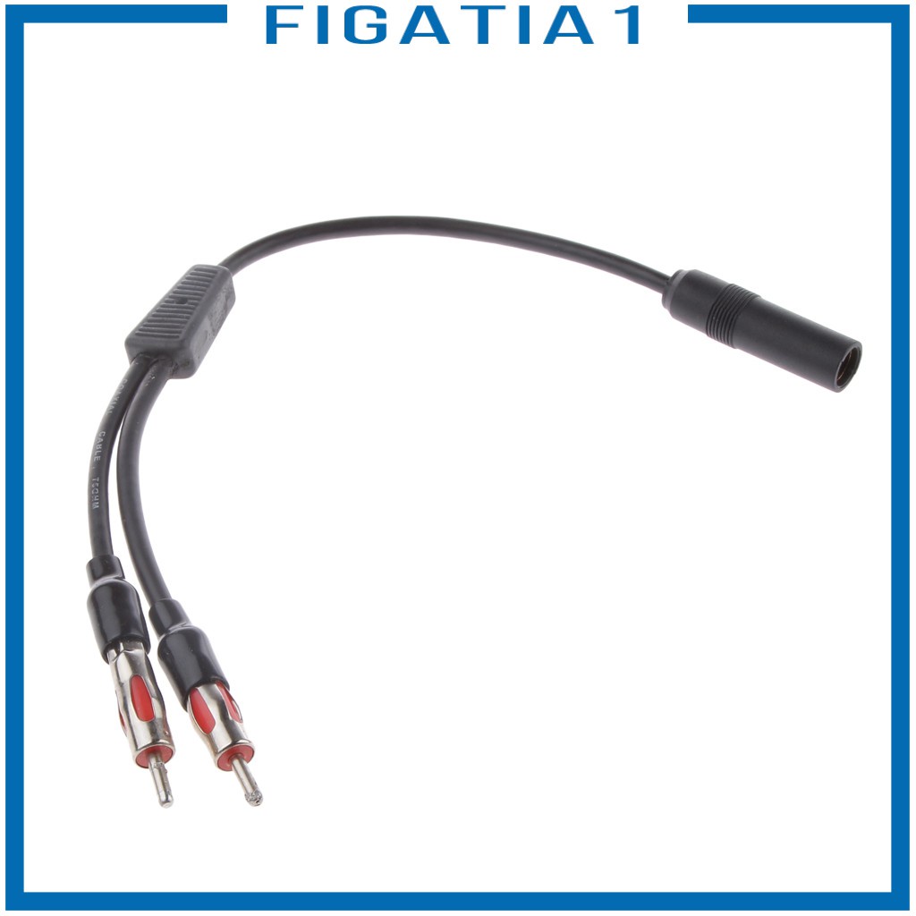 2 Male to 1 Female Y Car Stereo Antenna Adapter Plug Aerial Connector