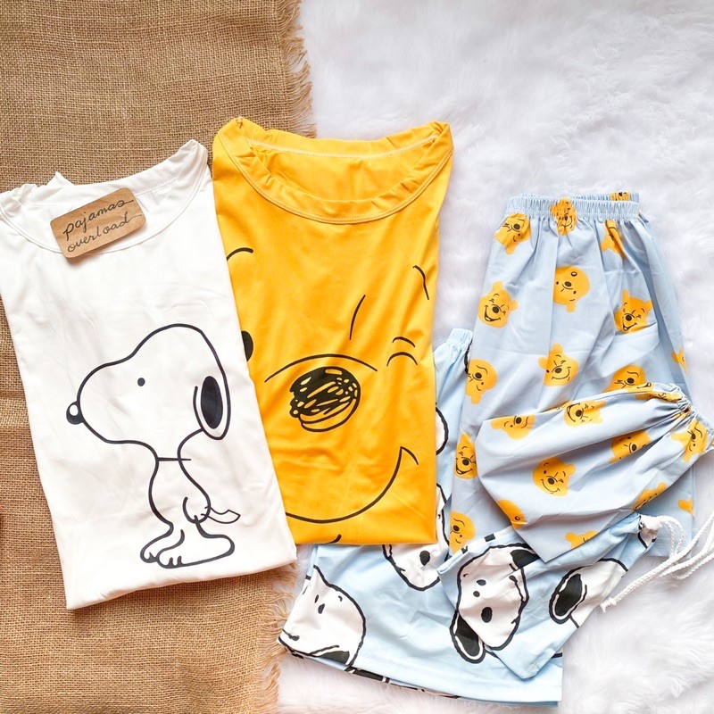 MONA cotton spandex tshirt + shorts pajama set PajamasOverload