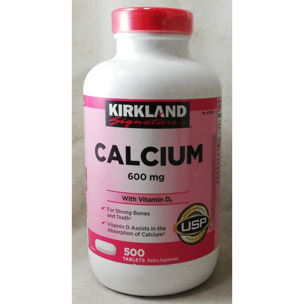 Kirkland Signature Calcium 600mg + Vitamin D3, 500 Tablets Jan 2025