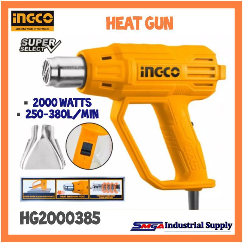 Ingco Heat Gun 2000watts Super select HG2000385 Shopee Philippines
