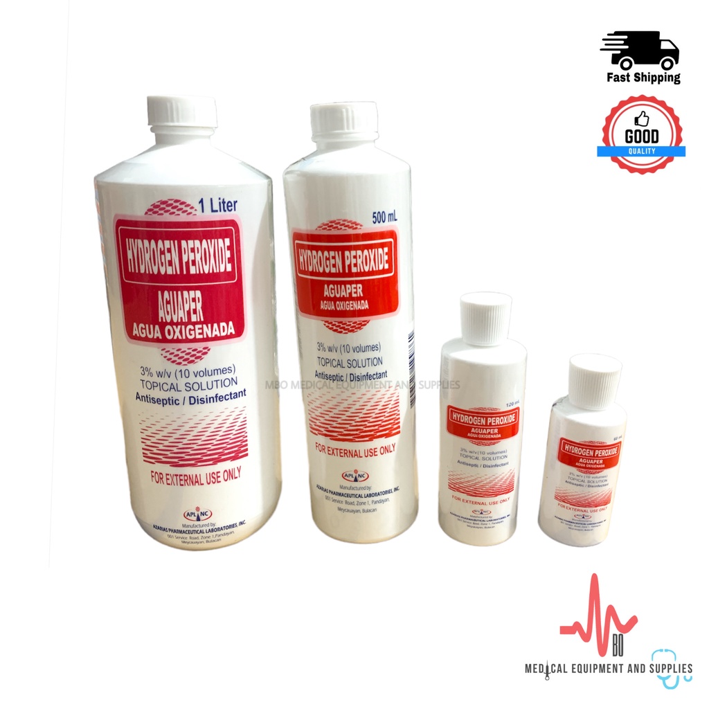 Aguaper Hydrogen Peroxide / Agua Oxigenada Per Bottle (60ml, 120ml