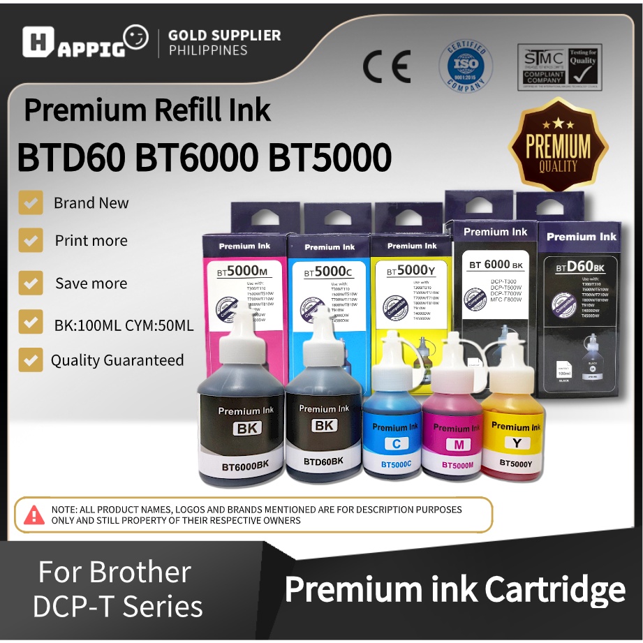 Brother Ink BTD60BK BT6000 BT5000 Refill Ink Compatible For Brother DCPT310 DCPT710W DCPT420W