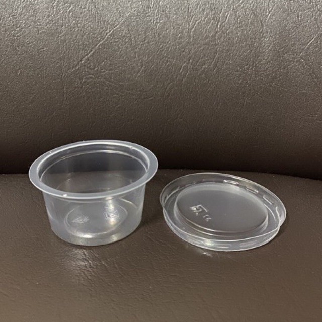 100pcs Sauce Cup 30ml 1 oz 3.5 oz Catsup Gravy Container with LIDS 30 ml Clear Sauce Cups