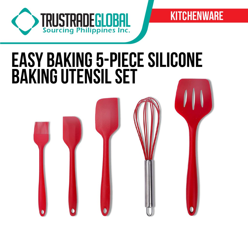 Five (5) Piece Silicone Baking Utensils Set(Heat Resistant & NonStick
