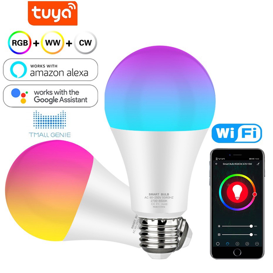Smart Light Bulb 12w 15w Color Changing wifi Hue Light E27 RGB LED Bulb