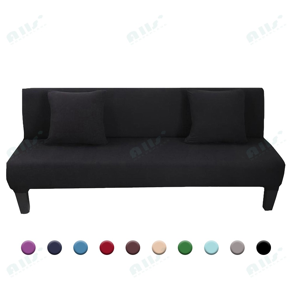 Universal solid color sofa bed cover elastic and removable foldable