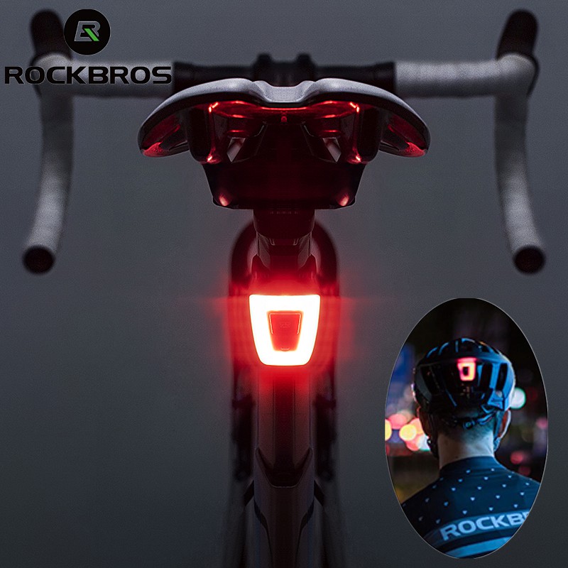 ROCKBROS Taillight Waterproof Bicycle Rear Warning MTB Road Bike Light LED Helmet Tail Light
