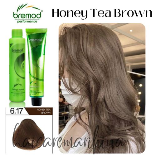 6.17 HONEY TEA BROWN Bremod Hair Color With Oxidizer Set Shopee