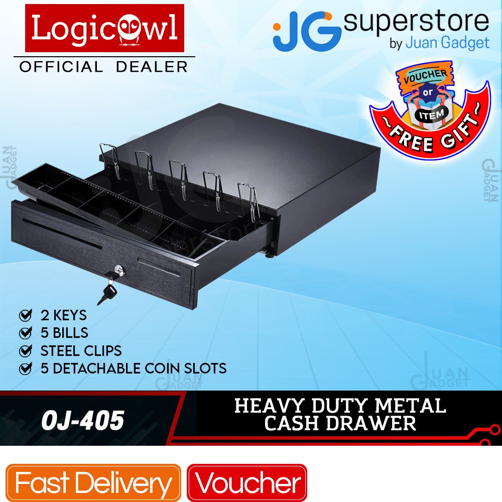 Logicowl OJ405 Cash Register Drawer Box for POS Printers RJ11 5 Bill