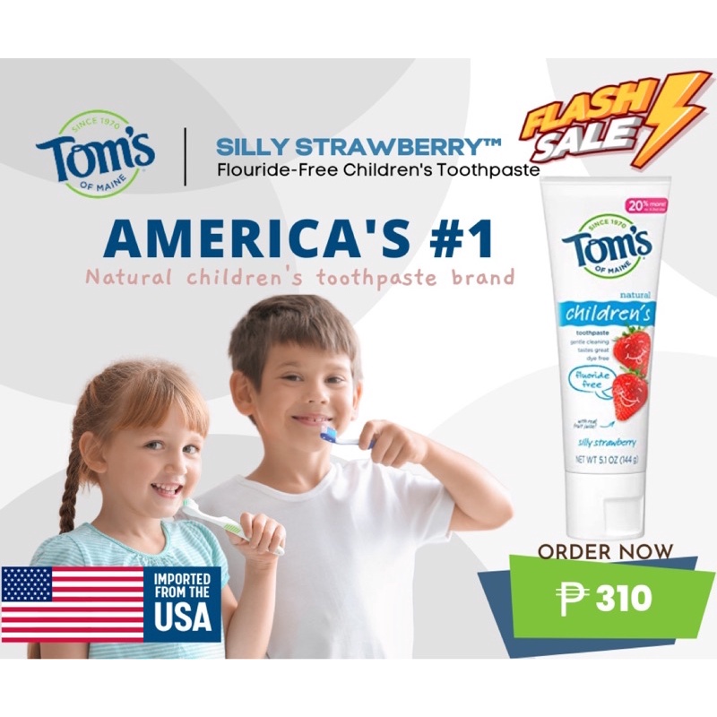 Tom's of Maine Anticavity Fluoride Children's/Kid’s Toothpaste, Natural