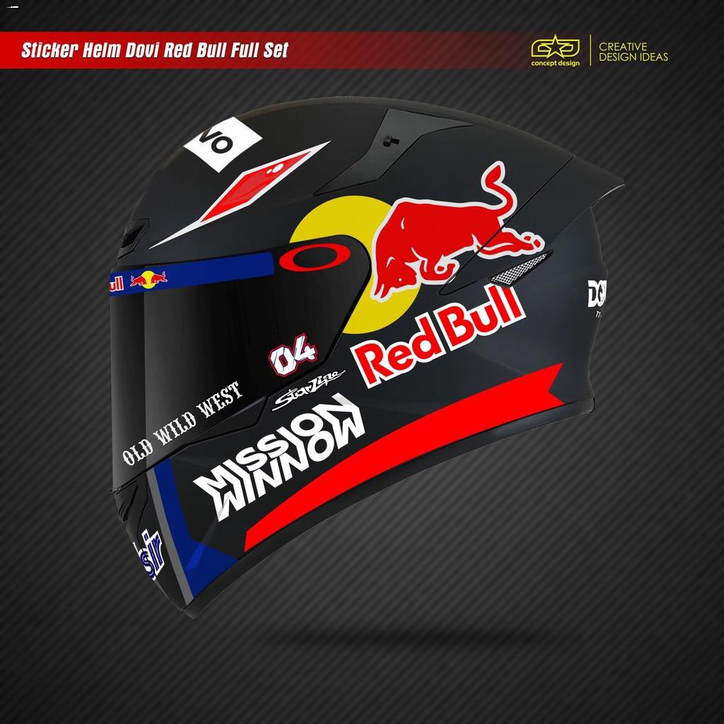 Racing 3m Red Bull Helmet Stickers Decal Logo Car Motorcycle Sticker For Yamaha Ktm Honda