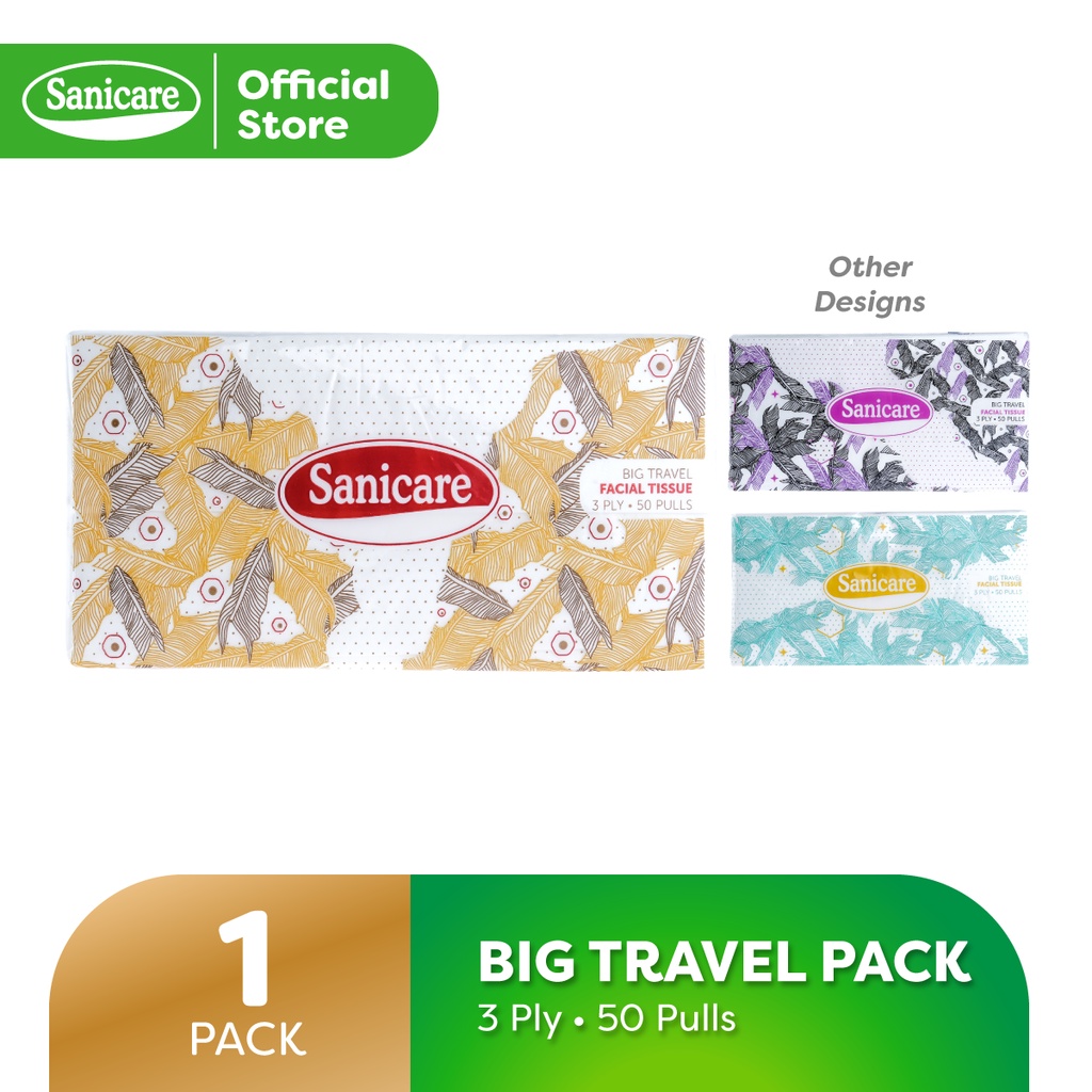 Sanicare Big Travel Pack Premium Facial Tissue (1 Pack) Shopee