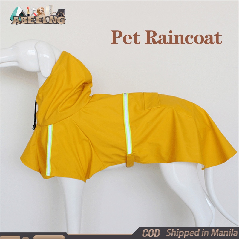 Large Dog Raincoat Waterproof Hooded Poncho Lightweight Rain Jacket With Reflective Strip Rain